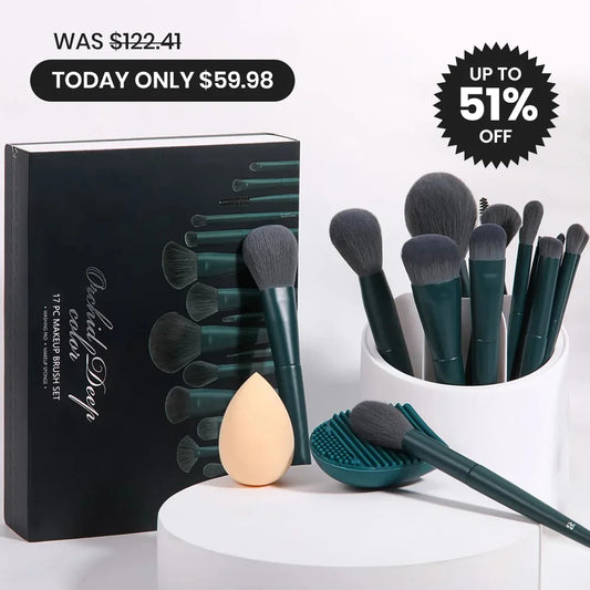 17Pcs Makeup Brushes Set with Sponge